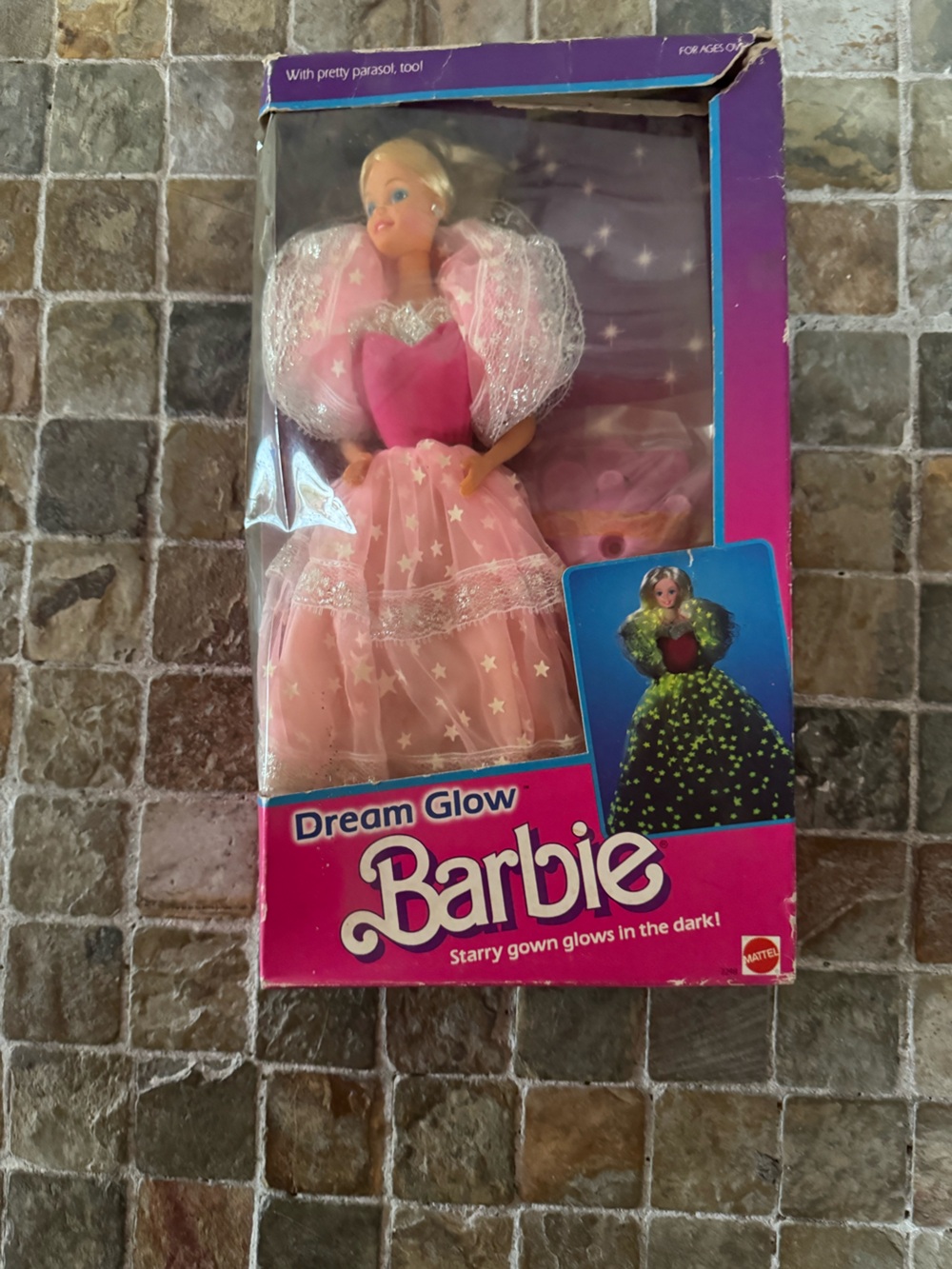 Vintage Barbie Dream Glow Pink Gown Doll by Mattel